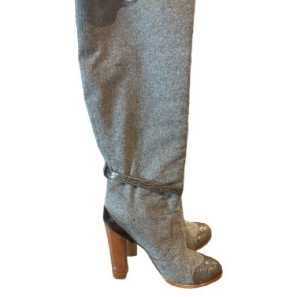 Vionette felt boots with leather detail - Picture 1 of 4